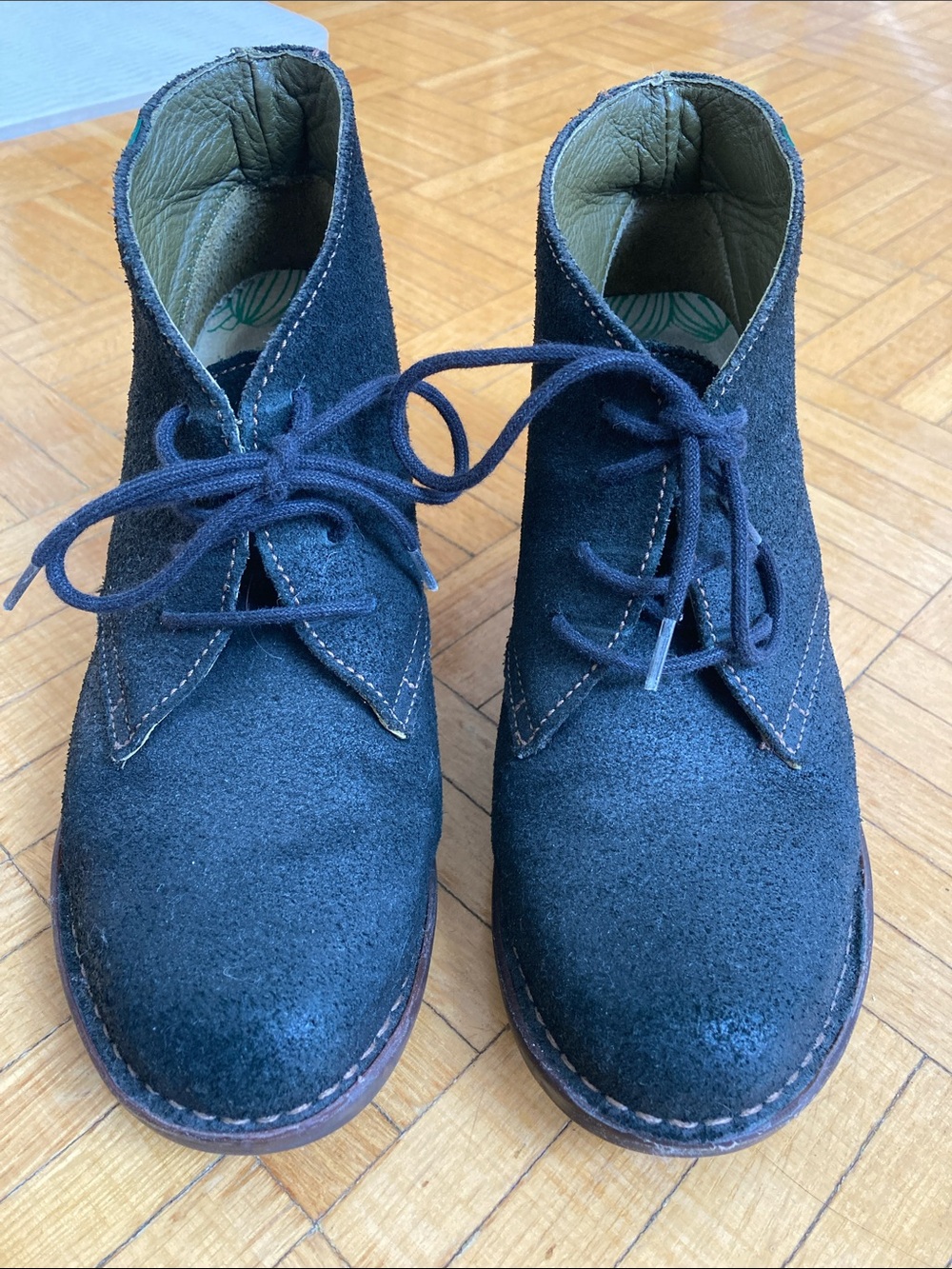 El Naturalista Black Suede Lace-Up Ankle Booties